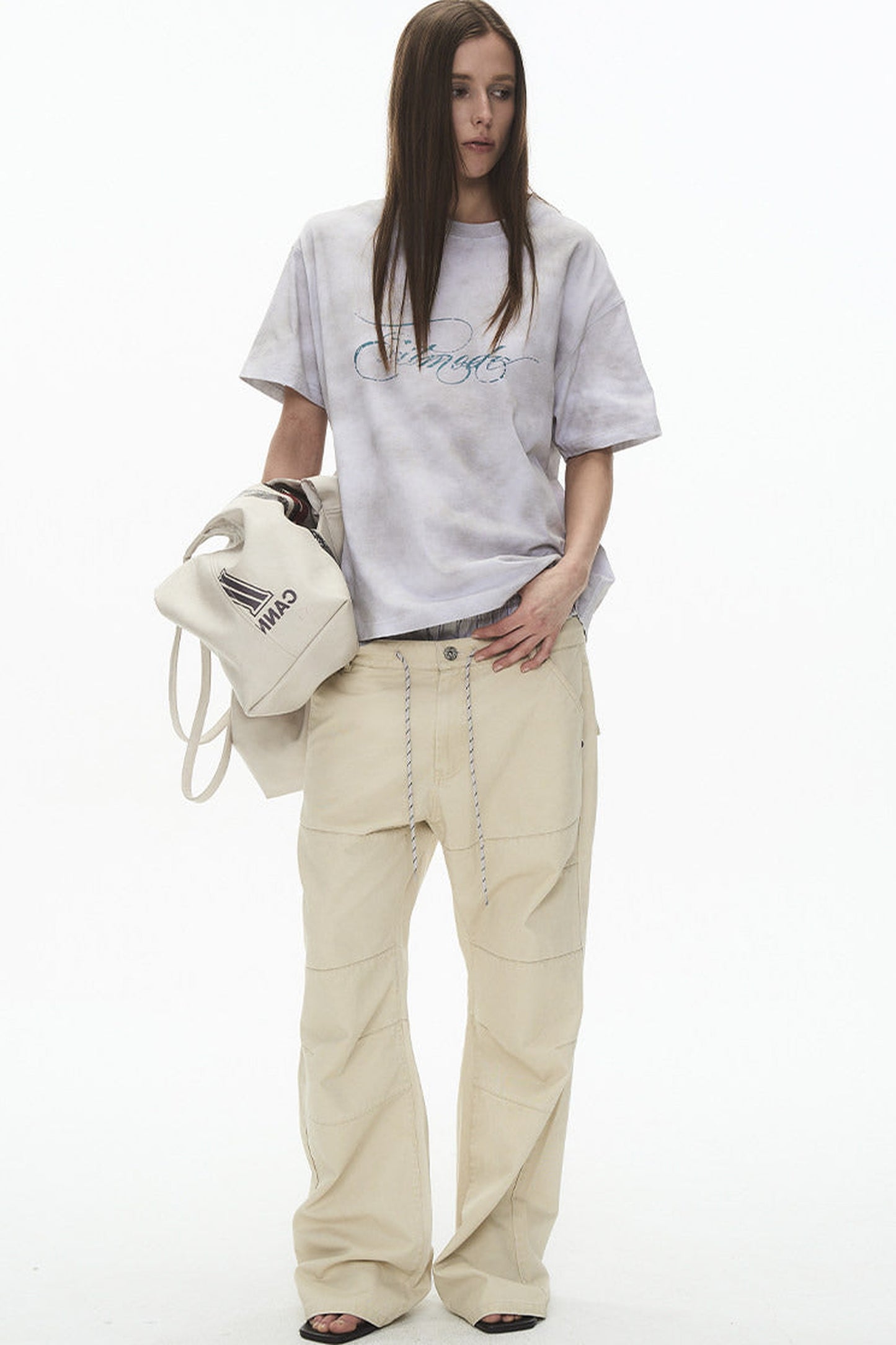 Retro Distressed Flared Pants
