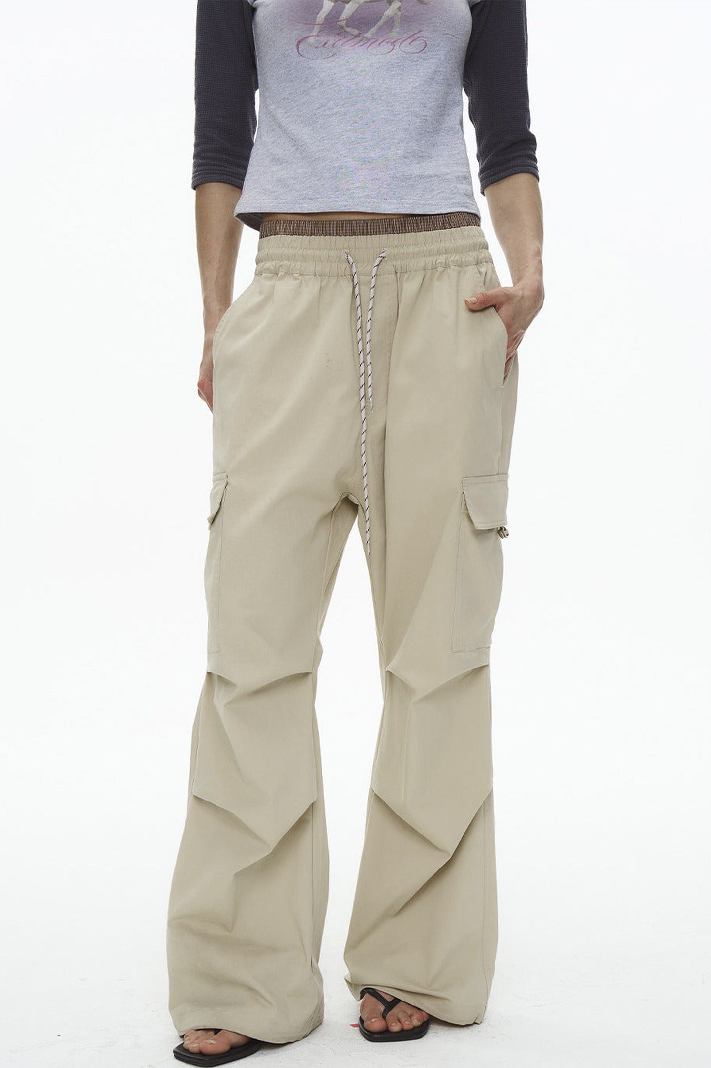 Plaid Pleated Workwear Pants