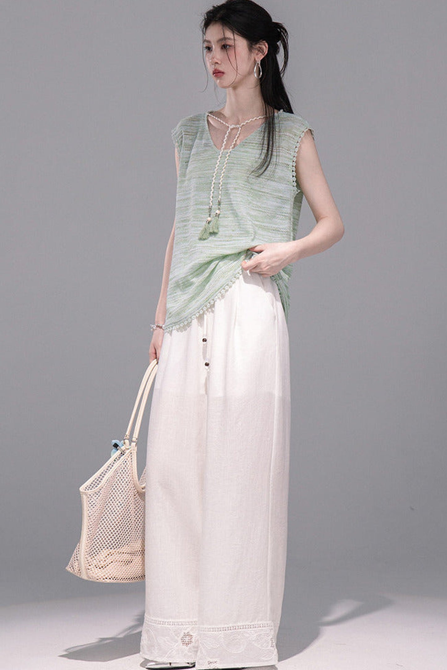 Ice Green Knit Tank Set