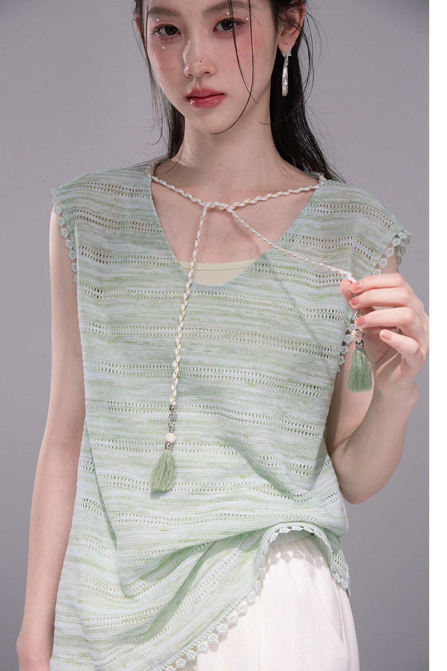 Ice Green Knit Tank Set