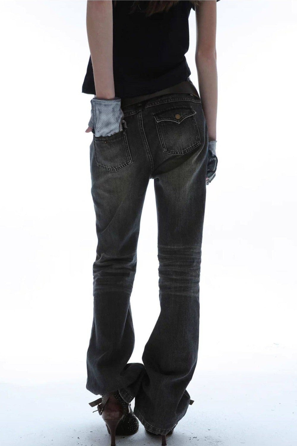 Distressed Baroque Flared Jeans