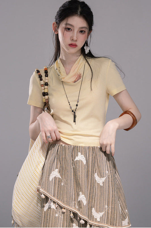 Gold Lemon Knit Top