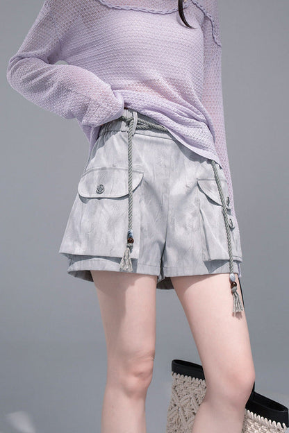 Mica Gray Gradient Shorts Set
