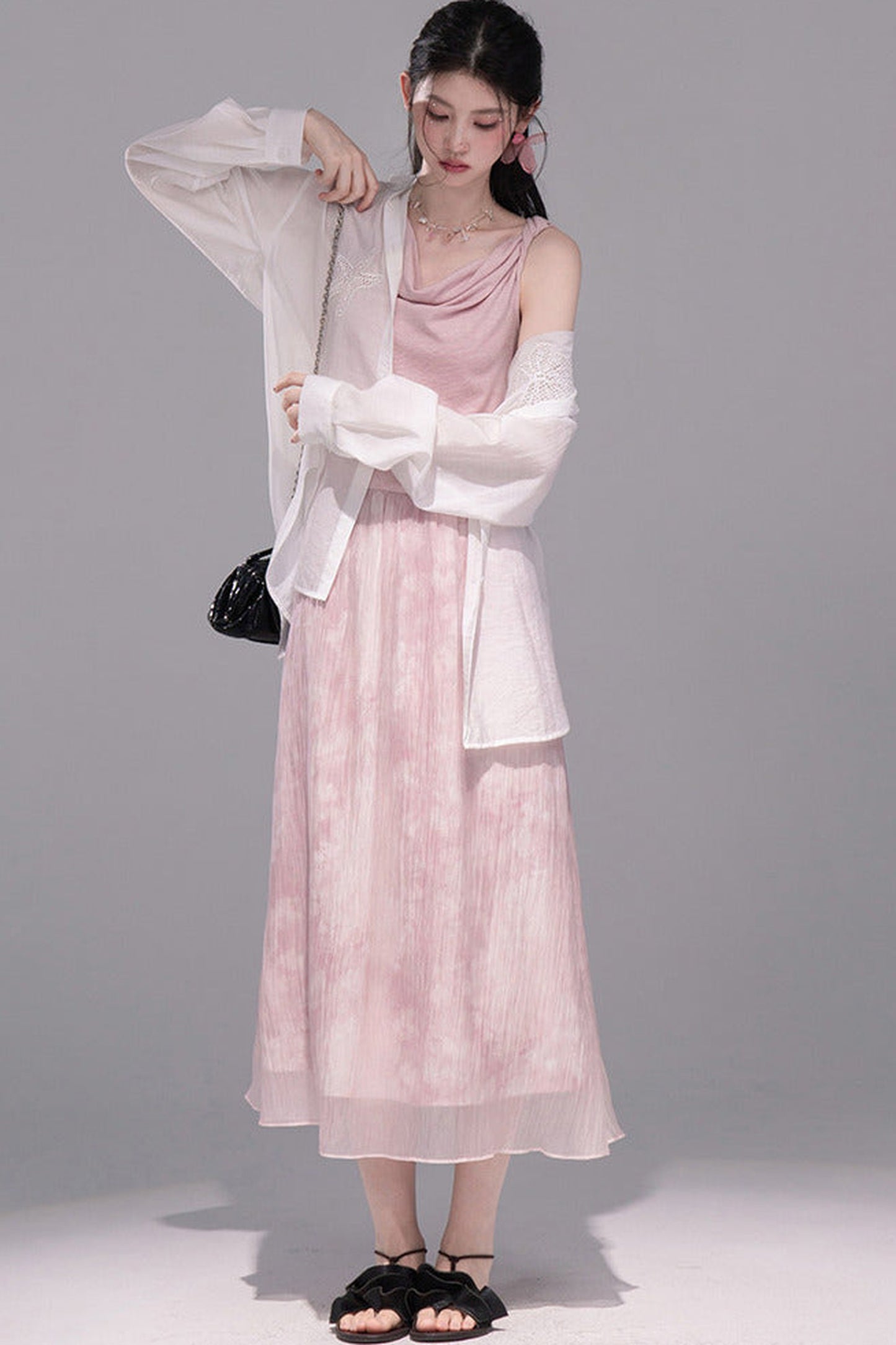 Translucent Silk Embroidered Blouse