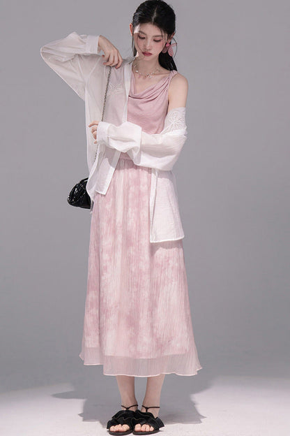 Translucent Silk Embroidered Blouse
