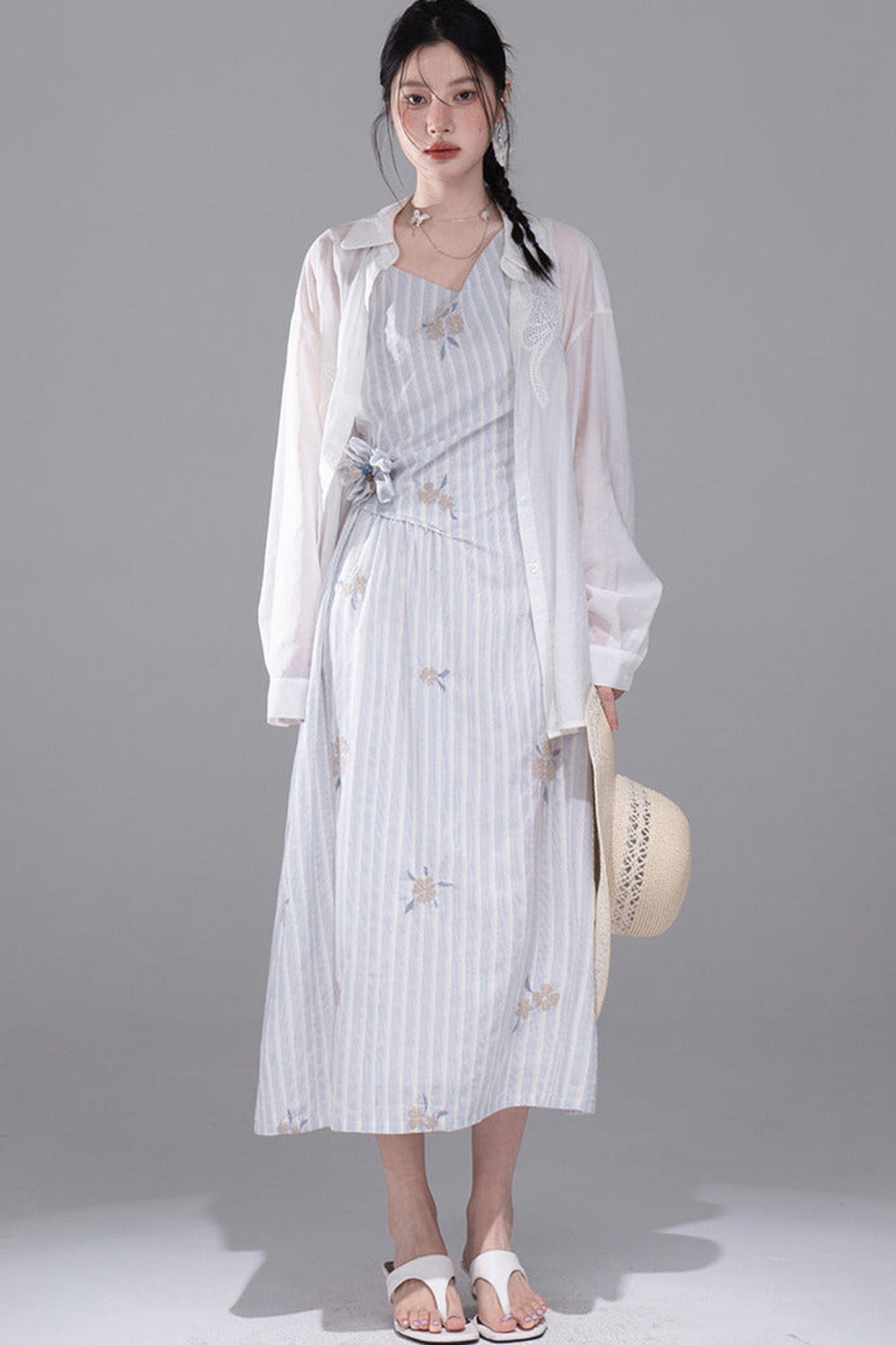 Translucent Silk Embroidered Blouse