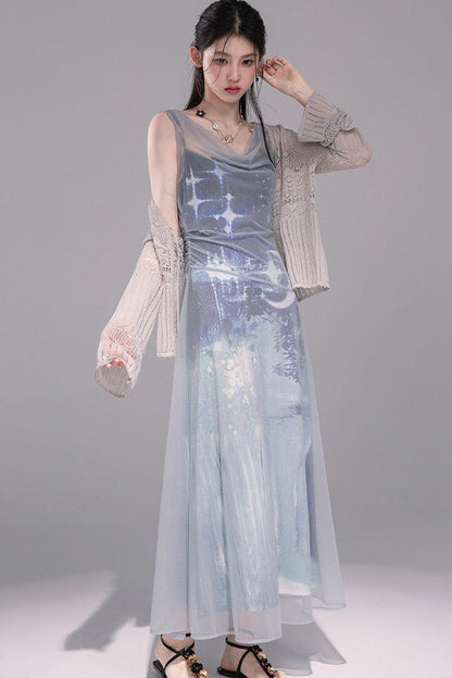 Hollow-Out Lyocell Knit Cardigan