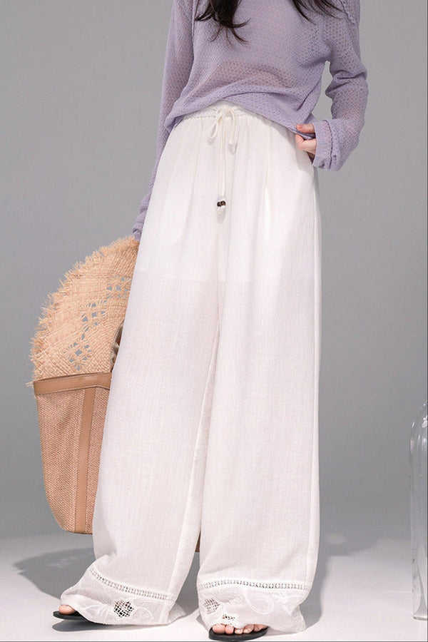 Moon White Lace Top Pants Set-Up