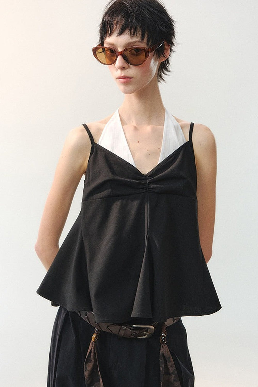 Color-Block Faux Layered Camisole Top