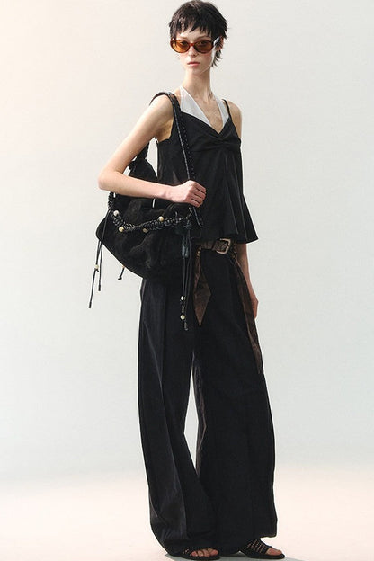 Silk Tie Waist Trousers
