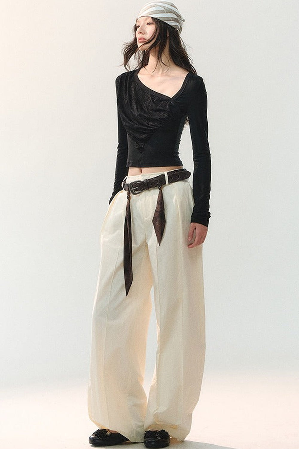 Silk Tie Waist Trousers