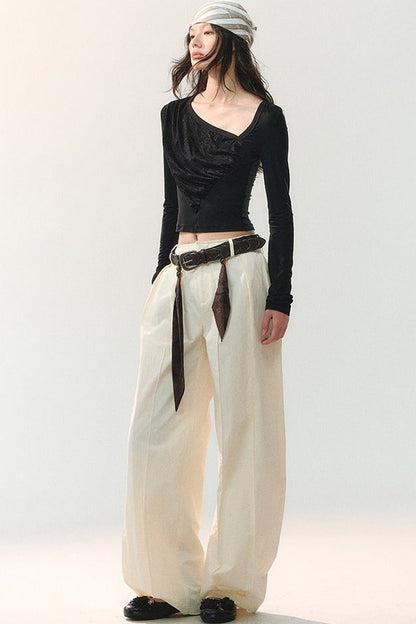 Silk Tie Waist Trousers