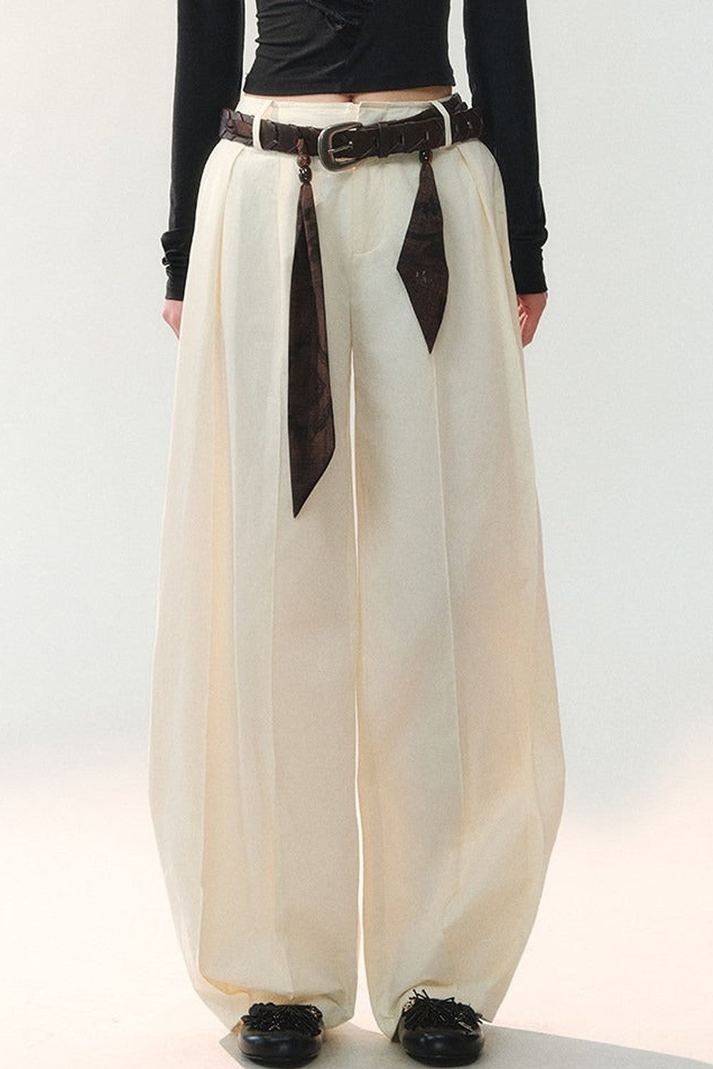 Silk Tie Waist Trousers
