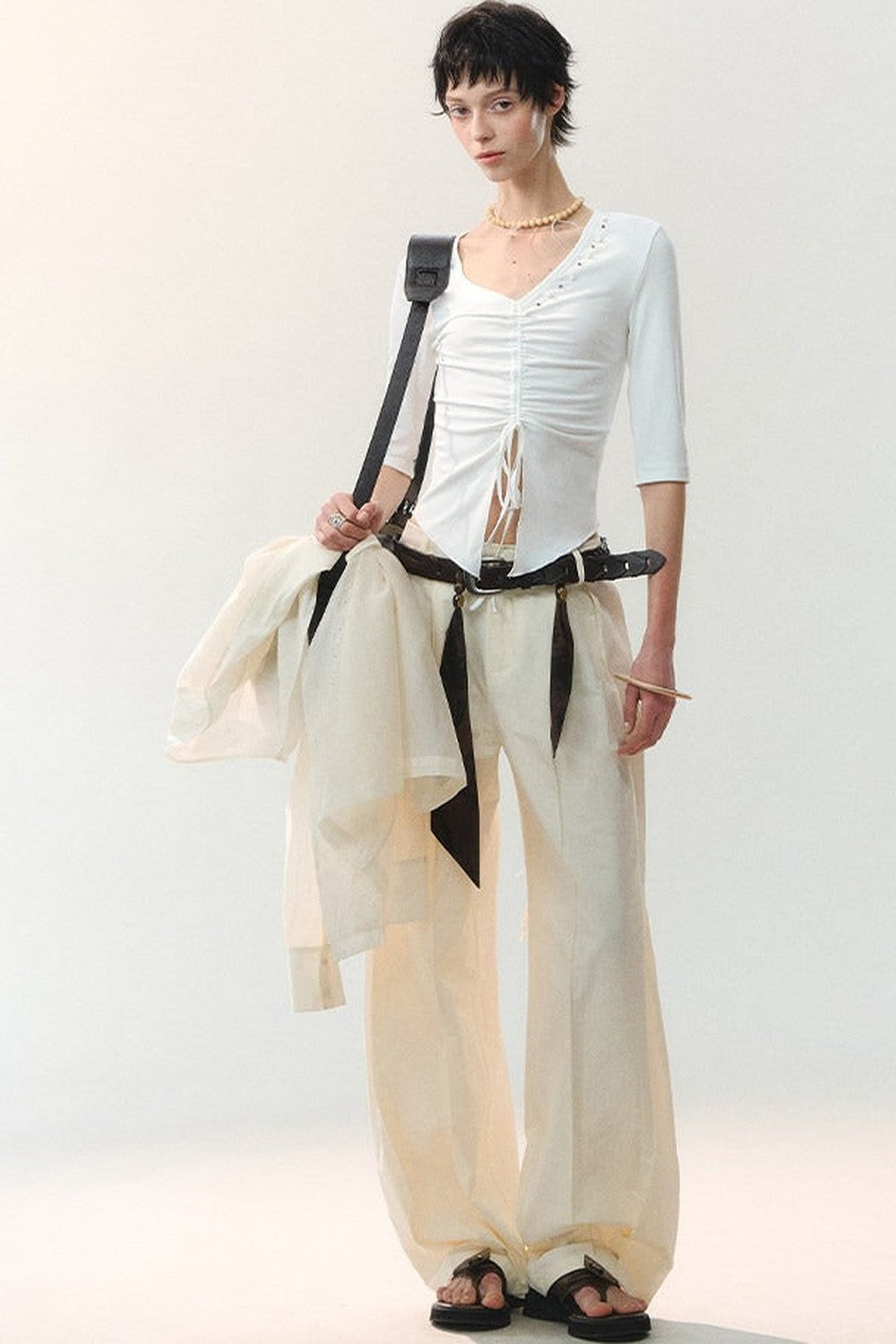 Silk Tie Waist Trousers