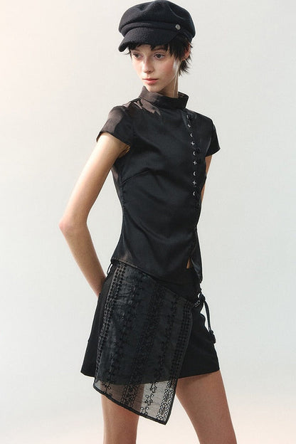 Ink Pearl Layered Skirt