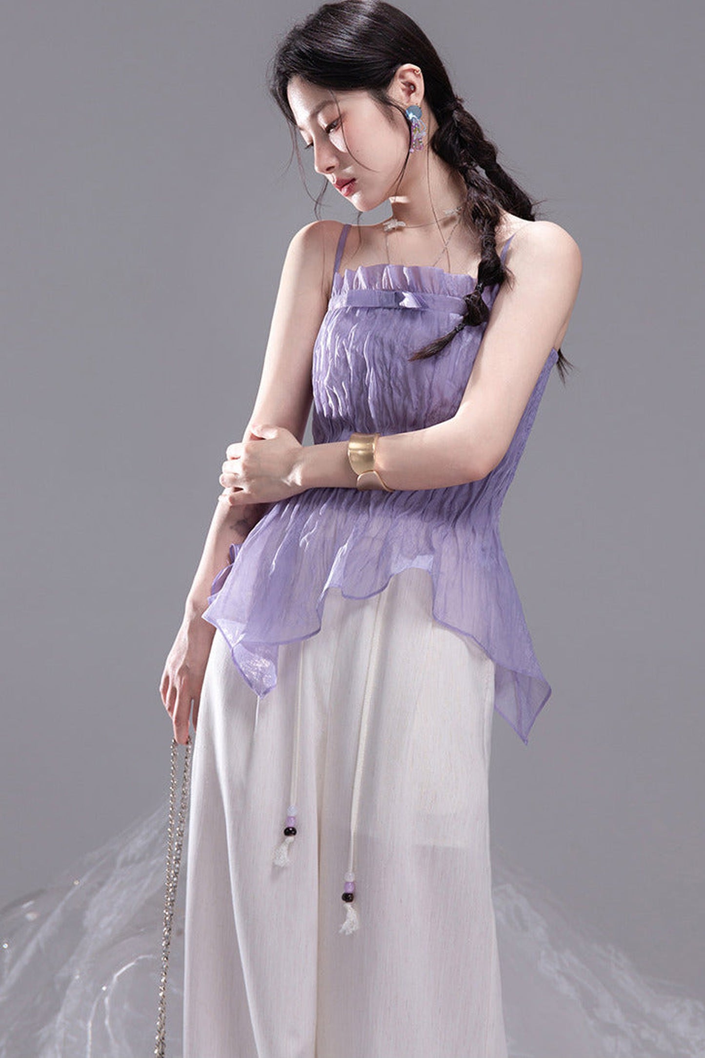 Ice Silk Ruched Camisole
