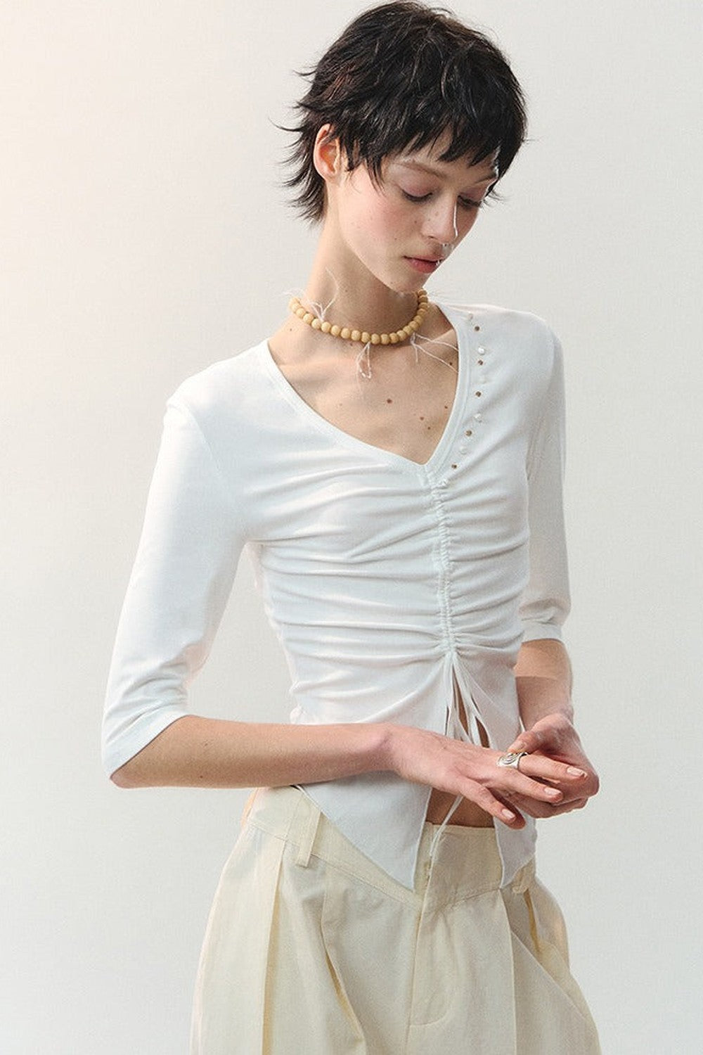 Misty Island Pearl Beaded T-Shirt