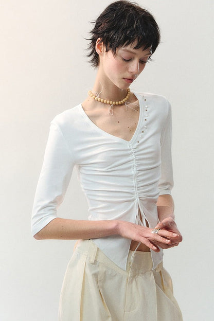 Misty Island Pearl Beaded T-Shirt