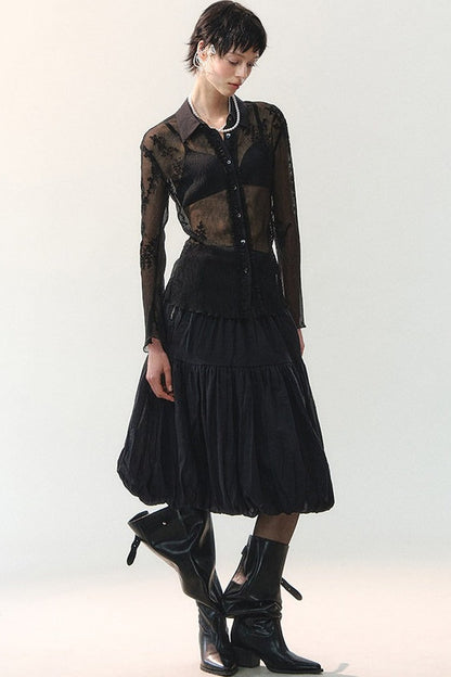 Mansha Tulle A-Line Skirt