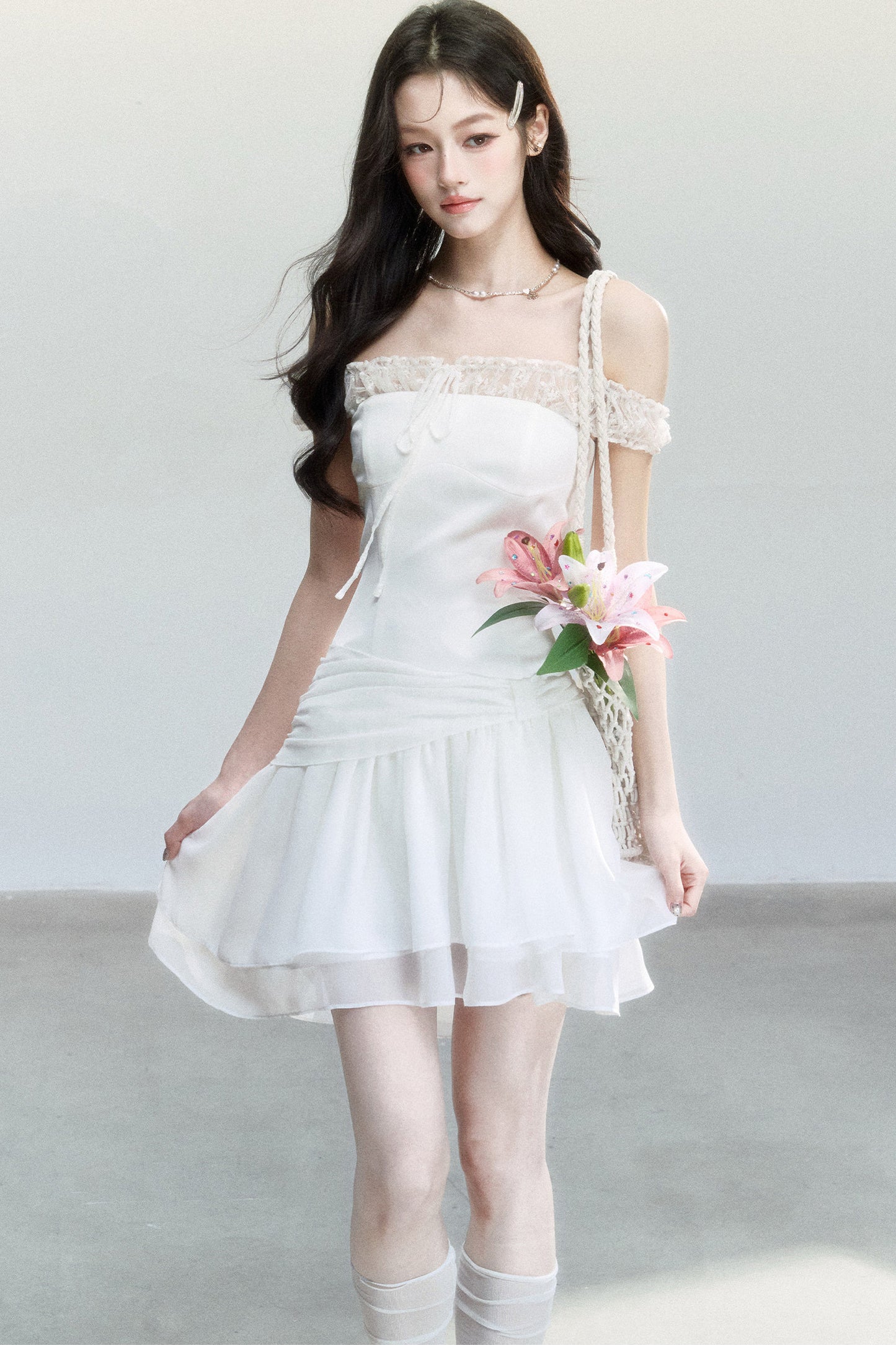 Moonlight Lace Patchwork Dress