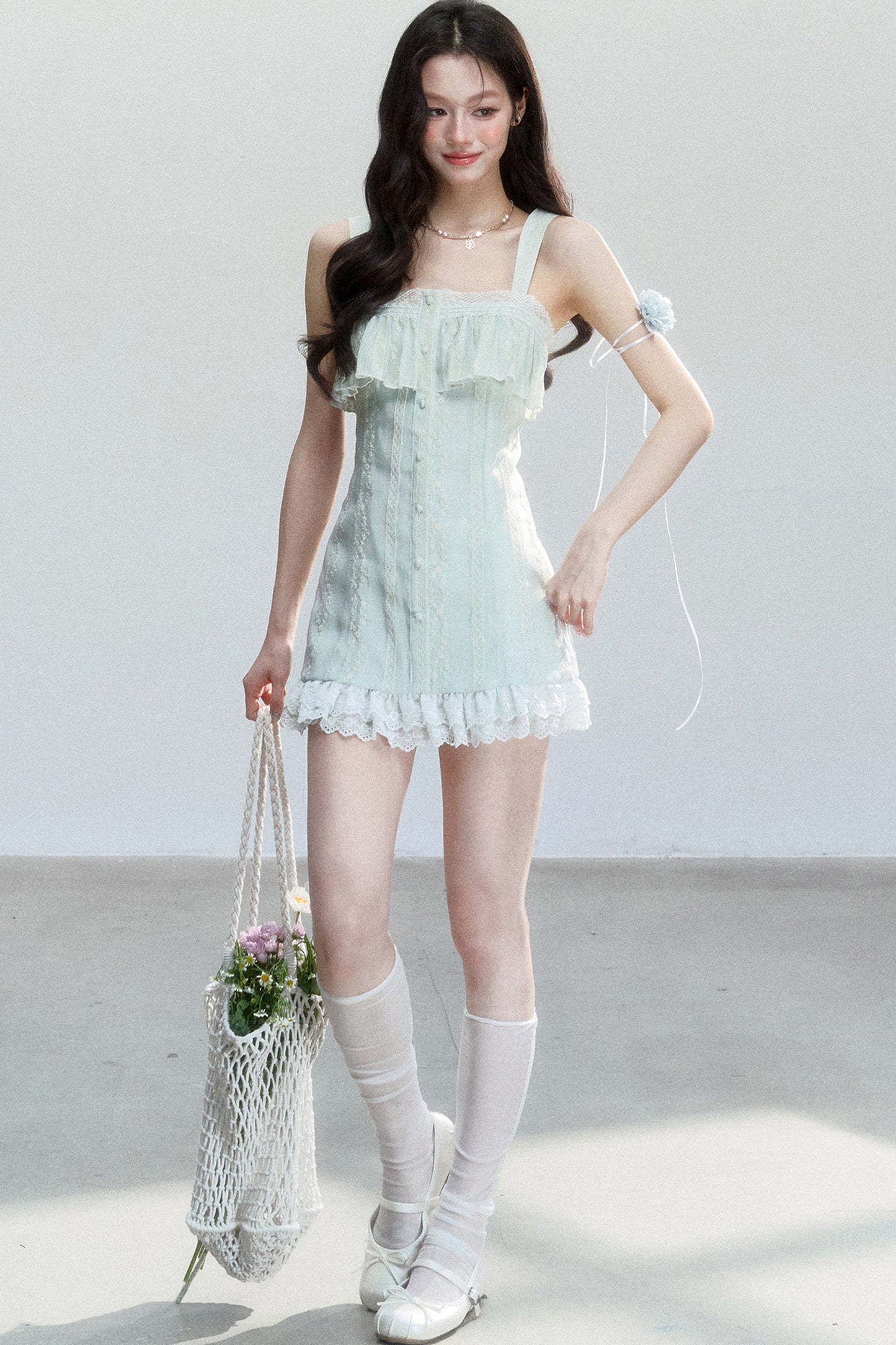 White Tea Embroidered Dress