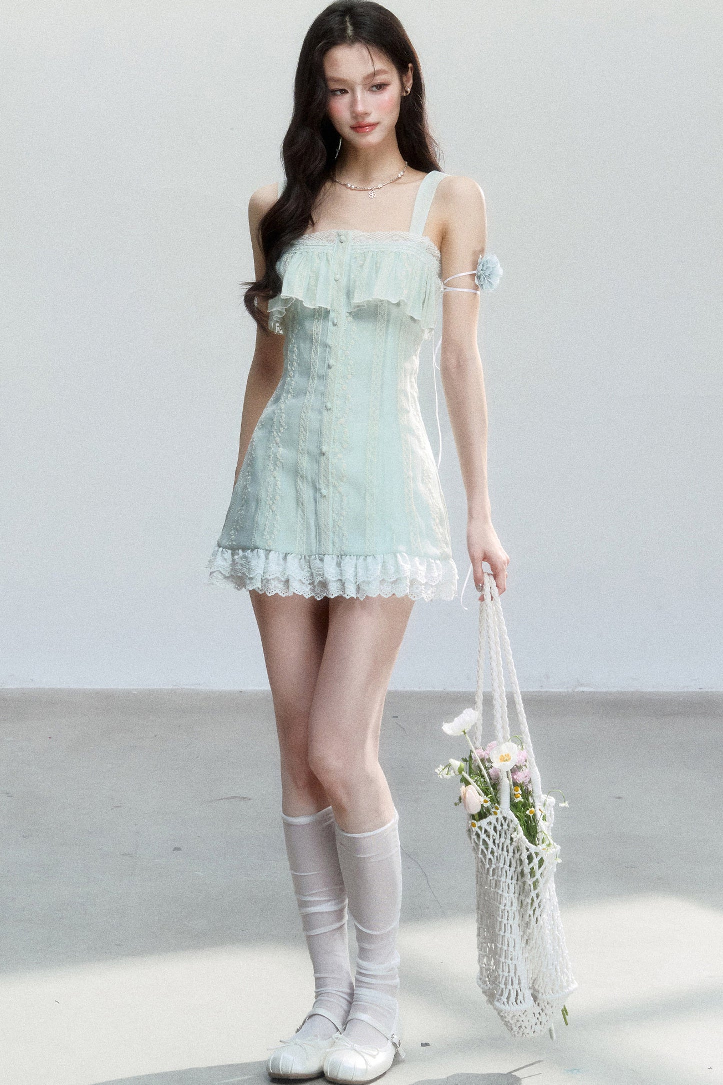 White Tea Embroidered Dress