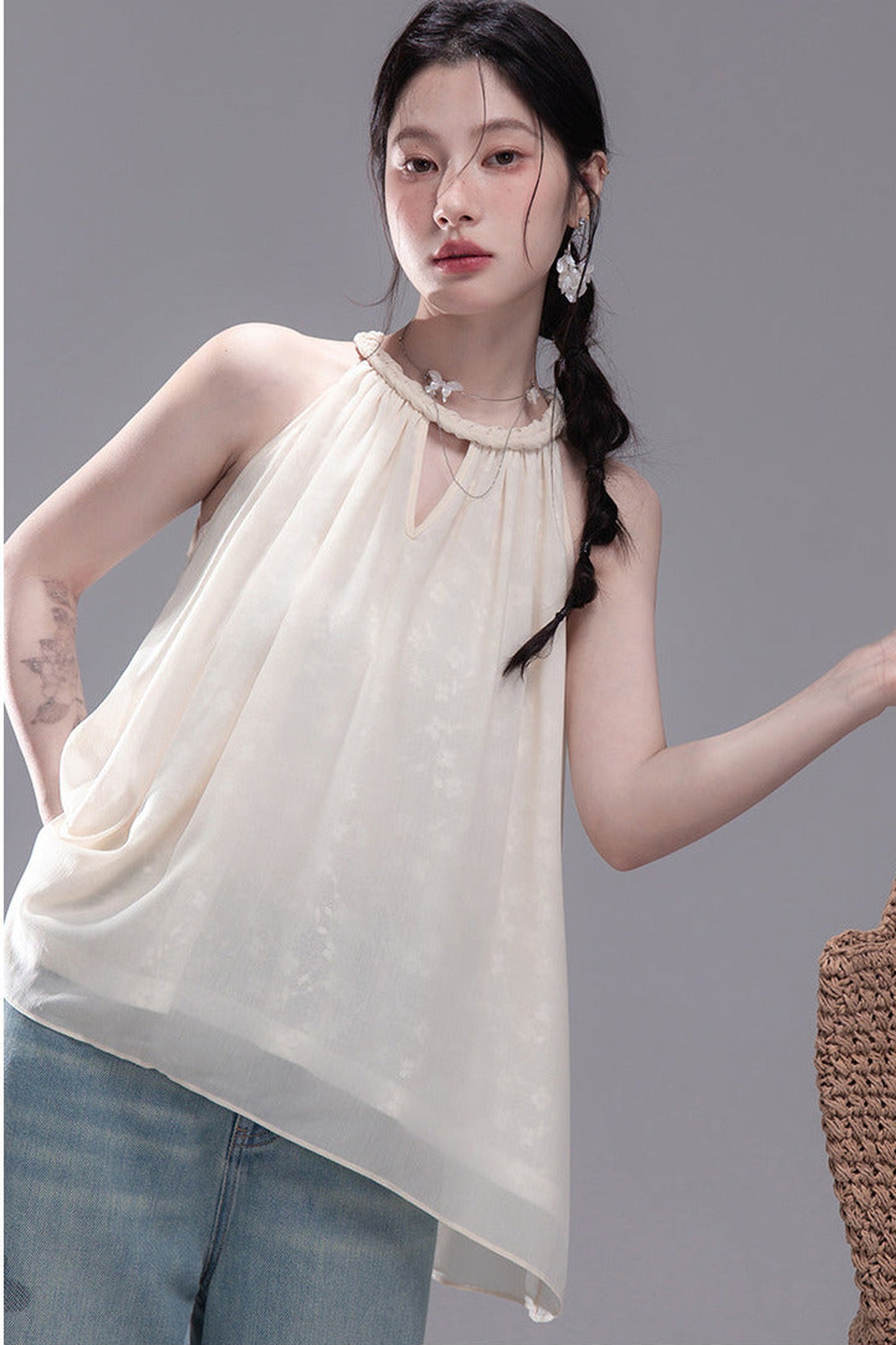 Champagne Apricot Chiffon Blouse
