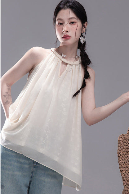 Champagne Apricot Chiffon Blouse