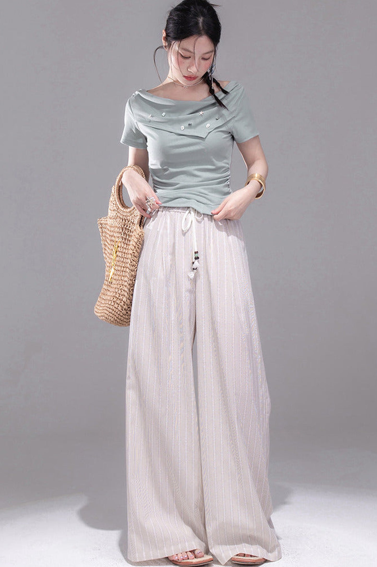 Deep Blue Lyocell Knit Top