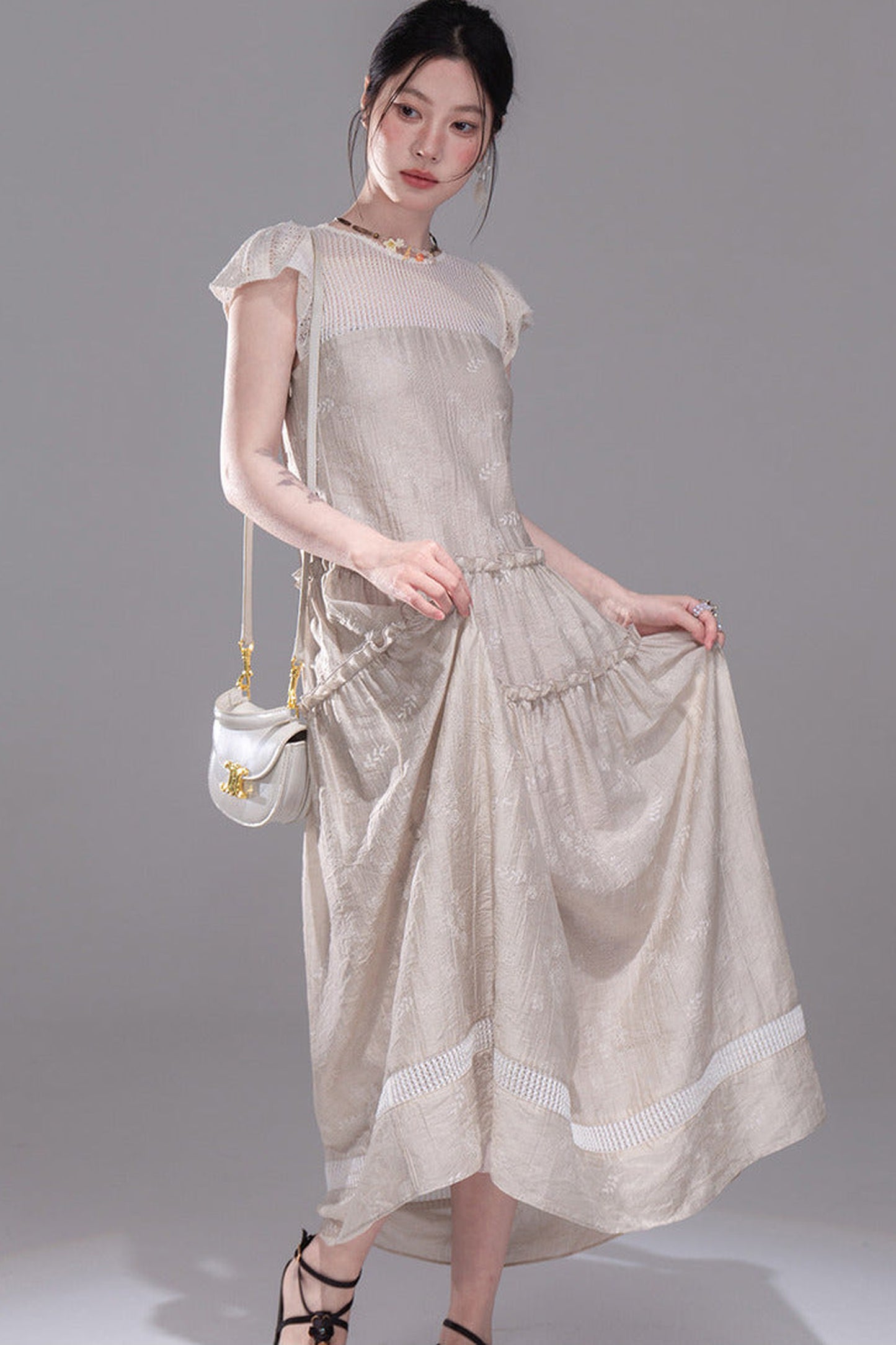Chanson Khaki Lyocell Dress