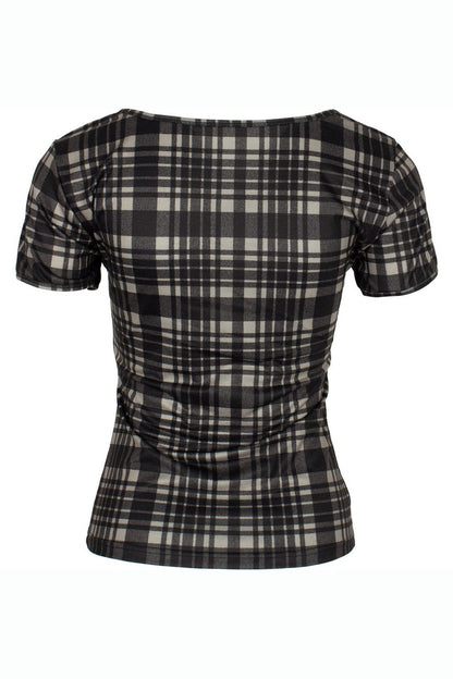 Cartoon Plaid Tie Top