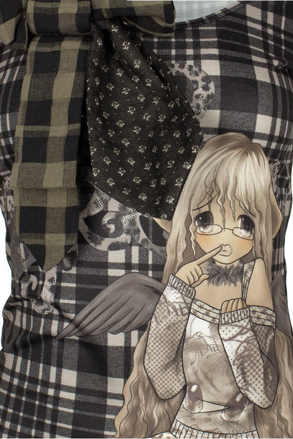 Cartoon Plaid Tie Top