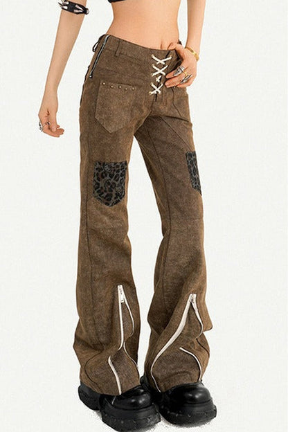 Punk High Waist Zipper Pants