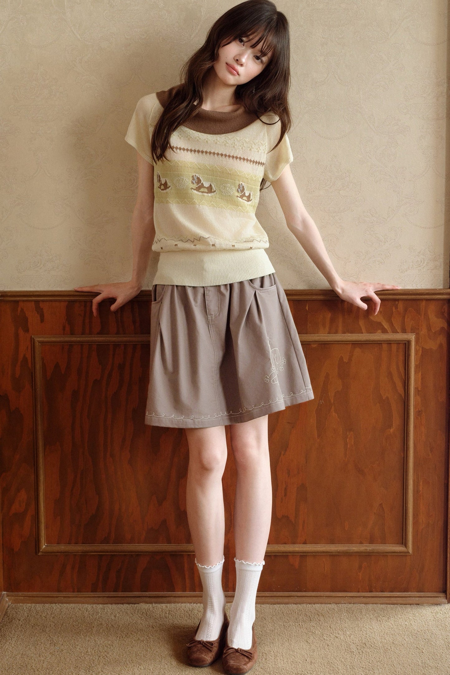 Mint Green Lyocell Rocking Horse Sweater