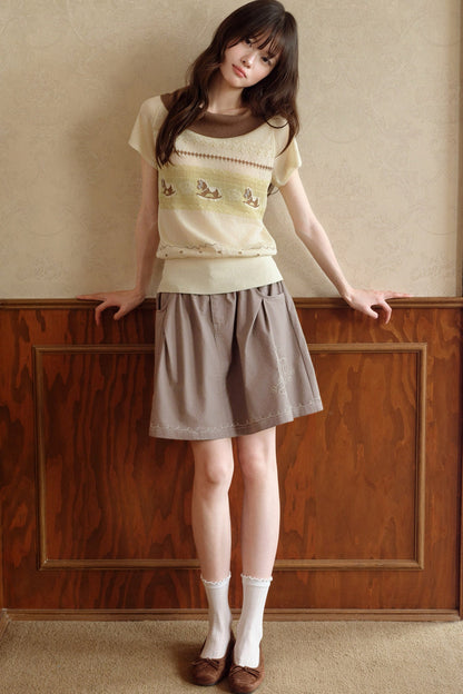Mint Green Lyocell Rocking Horse Sweater