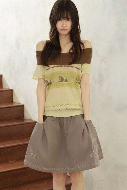 Mint Green Lyocell Rocking Horse Sweater