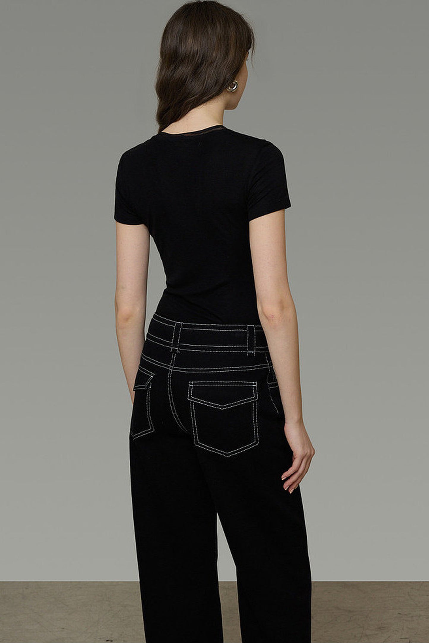 French Black High-Waisted Pants