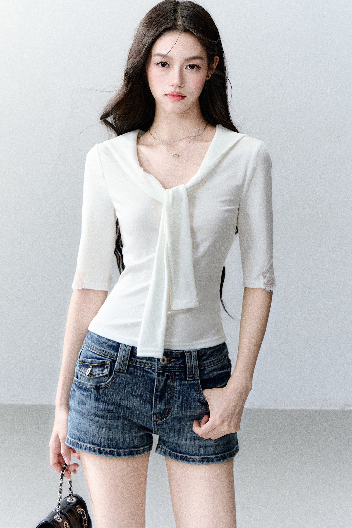 Glass Sugar Lace-Up Top Set-Up