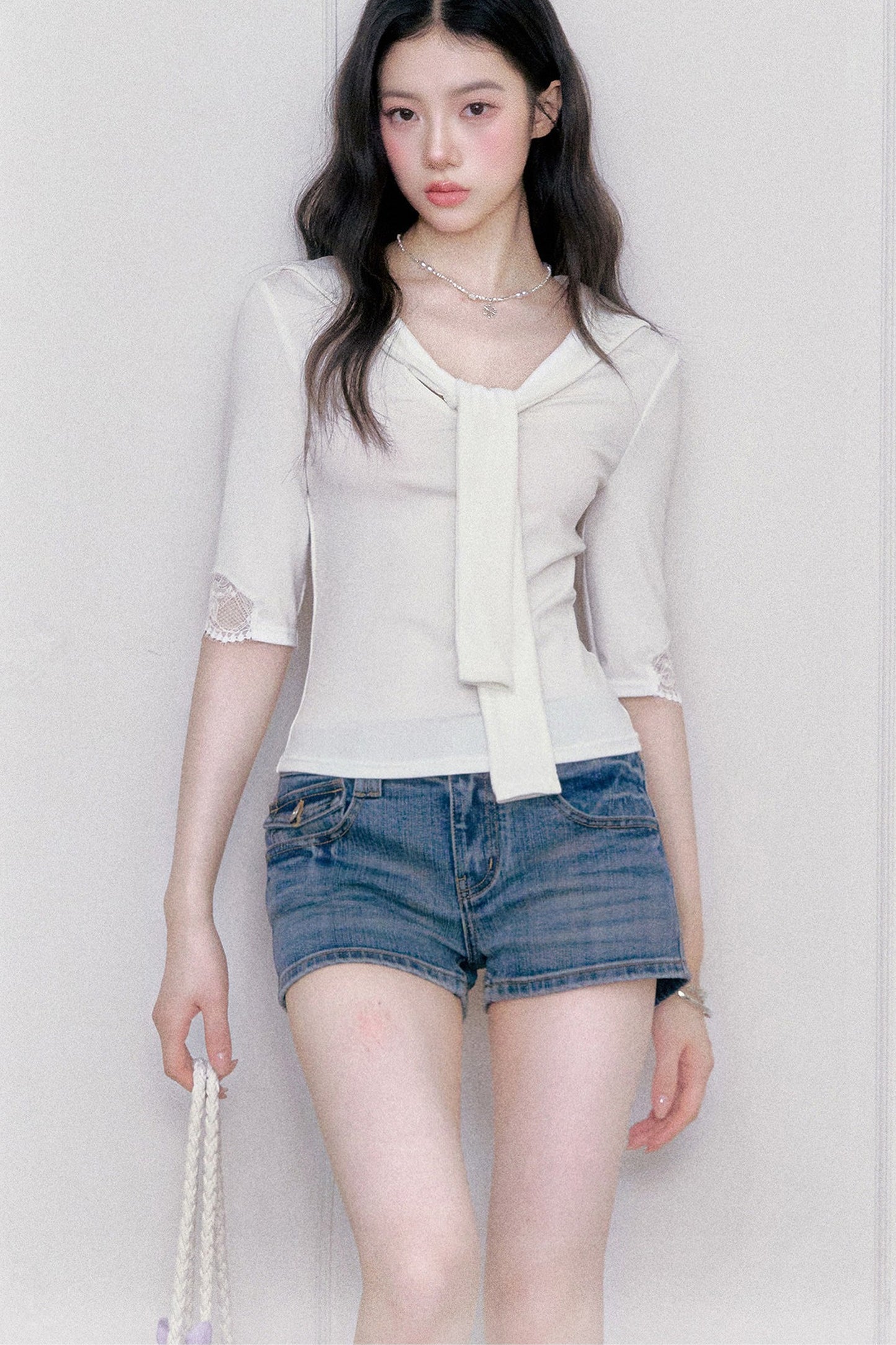 Glass Sugar Lace-Up Top Set-Up