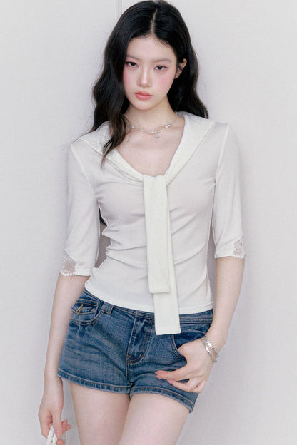 Glass Sugar Lace-Up Top Set-Up