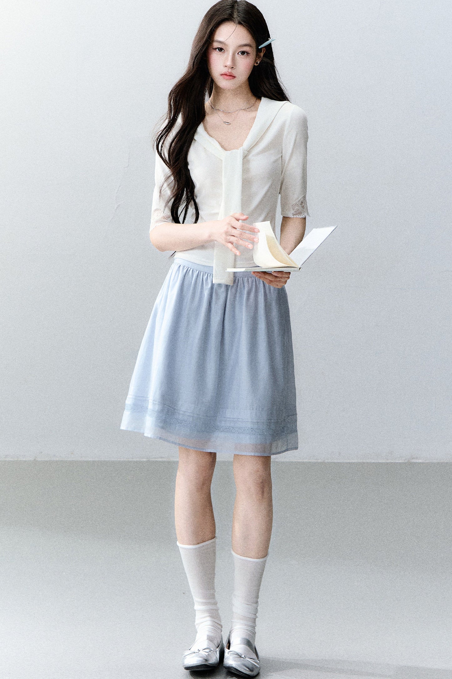Glass Sugar Lace-Up Top Set-Up