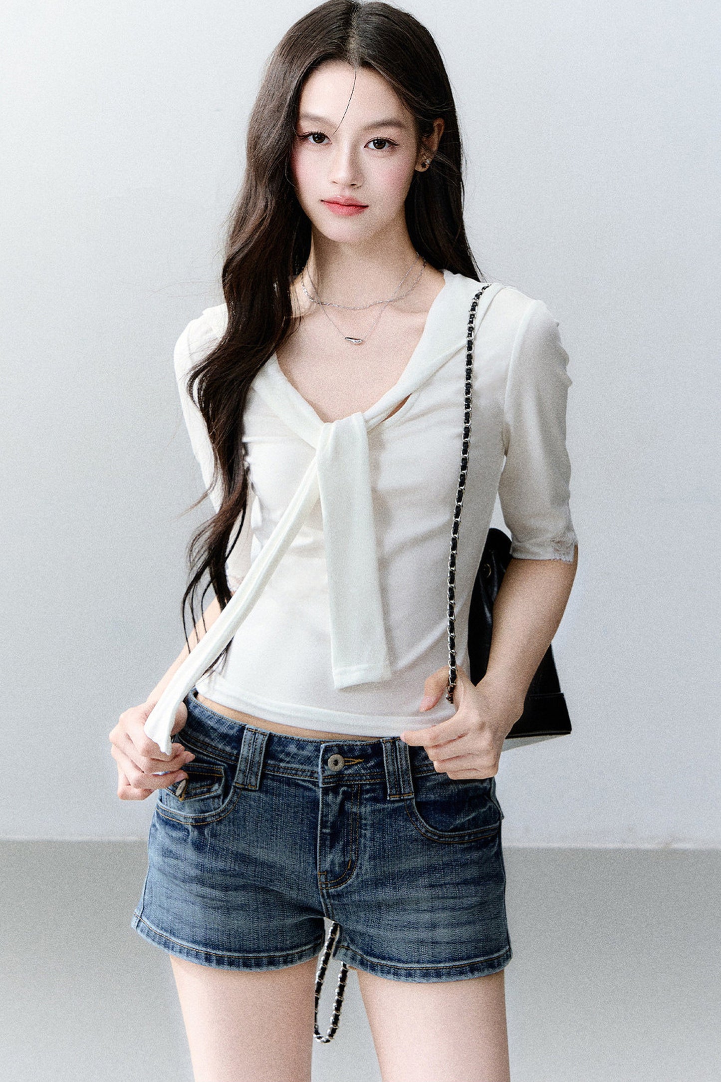 Glass Sugar Lace-Up Top Set-Up