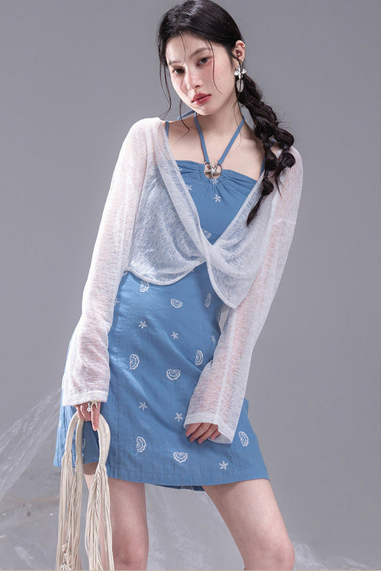 Set mit gedrehtem Lyocell-Trägerkleid