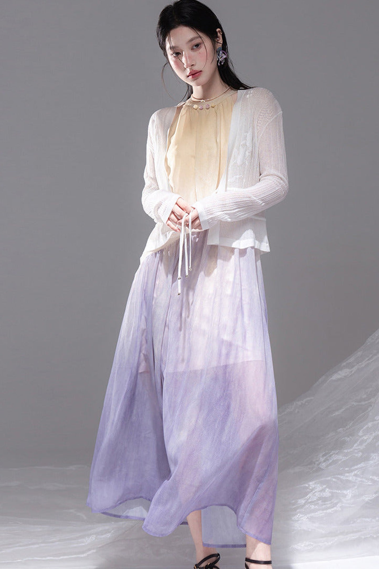 Slim Waist Jacquard Knit Cardigan