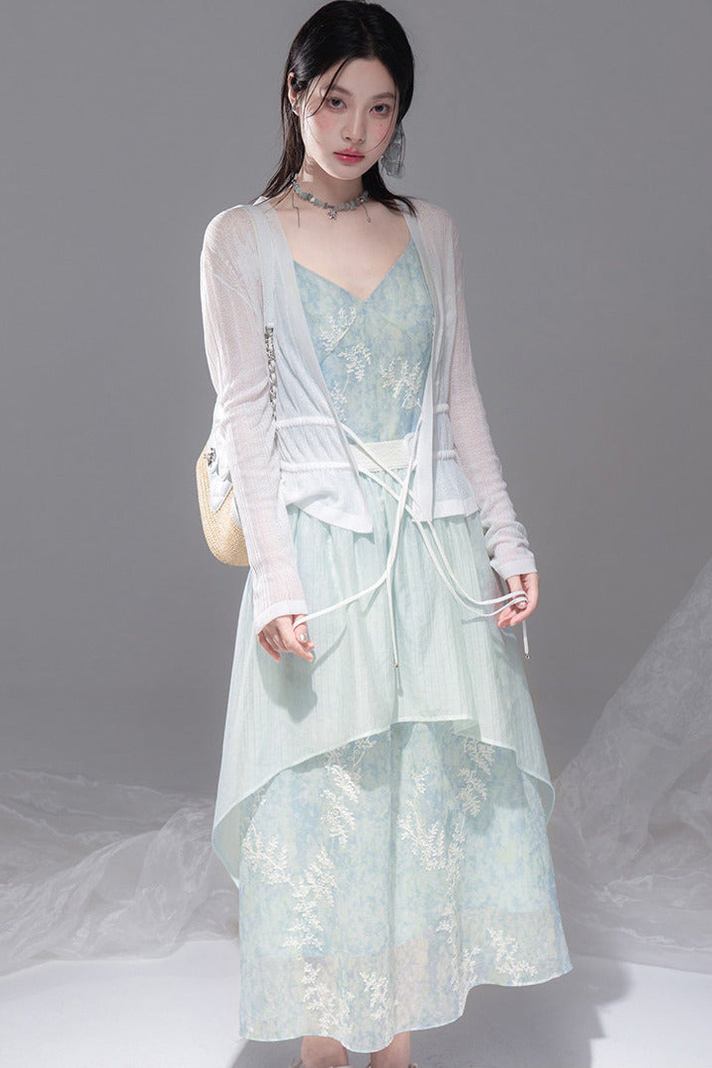 Slim Waist Jacquard Knit Cardigan