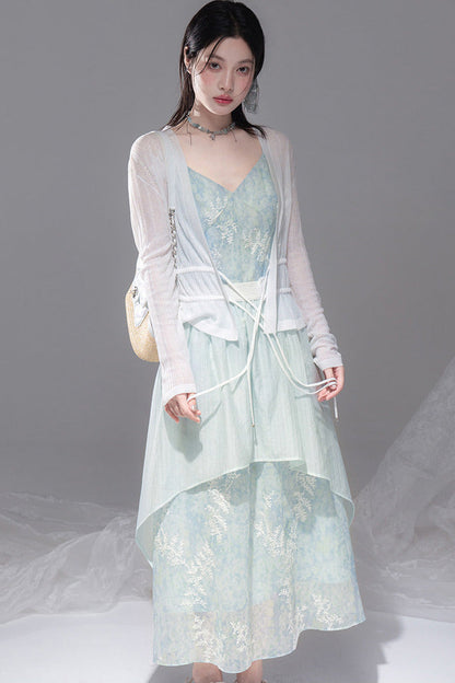 Slim Waist Jacquard Knit Cardigan