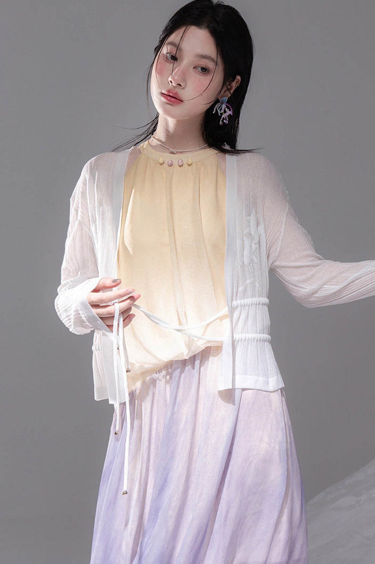 Slim Waist Jacquard Knit Cardigan