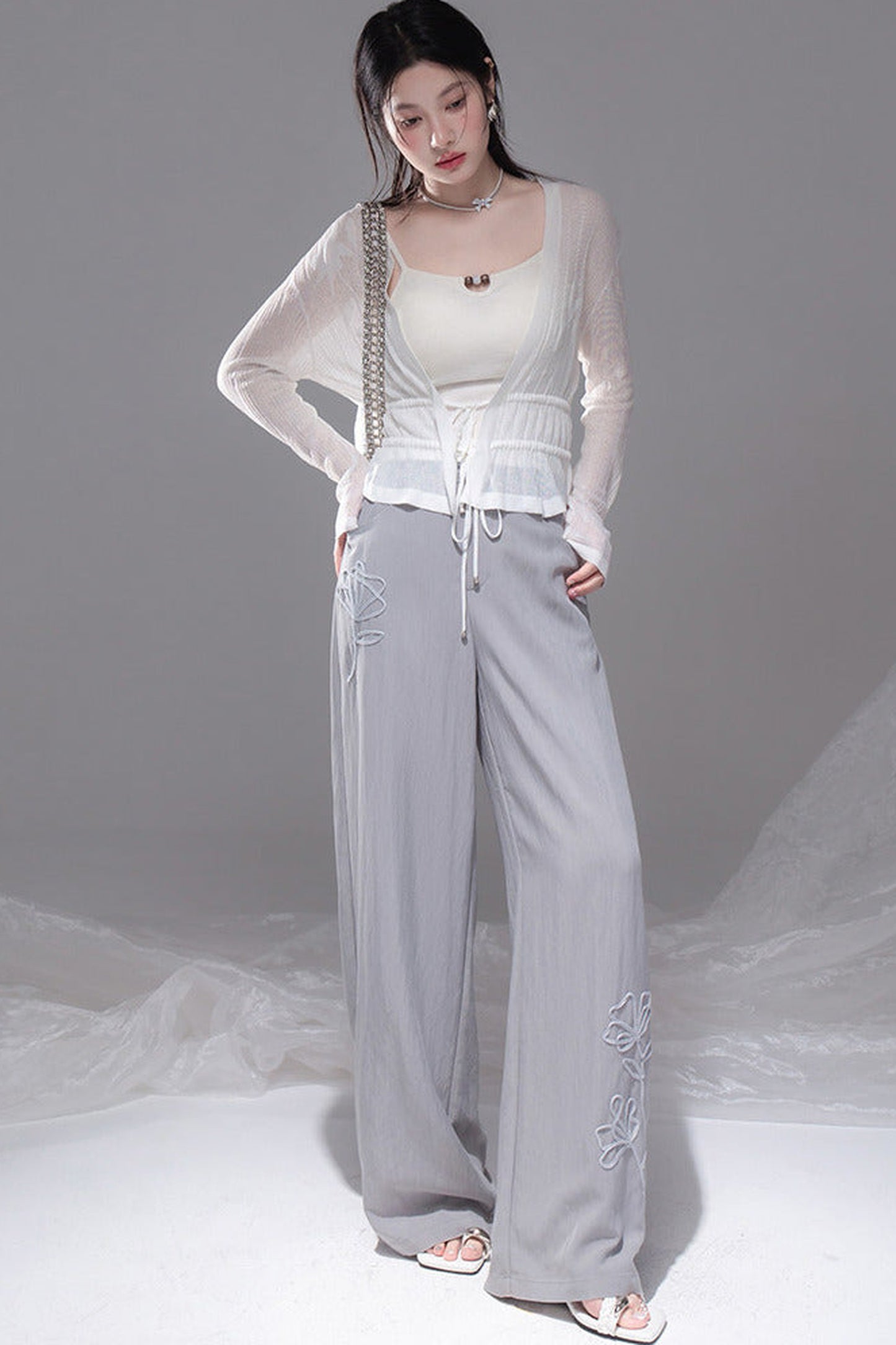 Slim Waist Jacquard Knit Cardigan