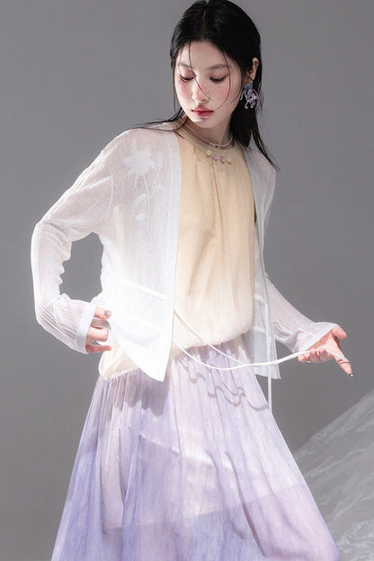 Slim Waist Jacquard Knit Cardigan