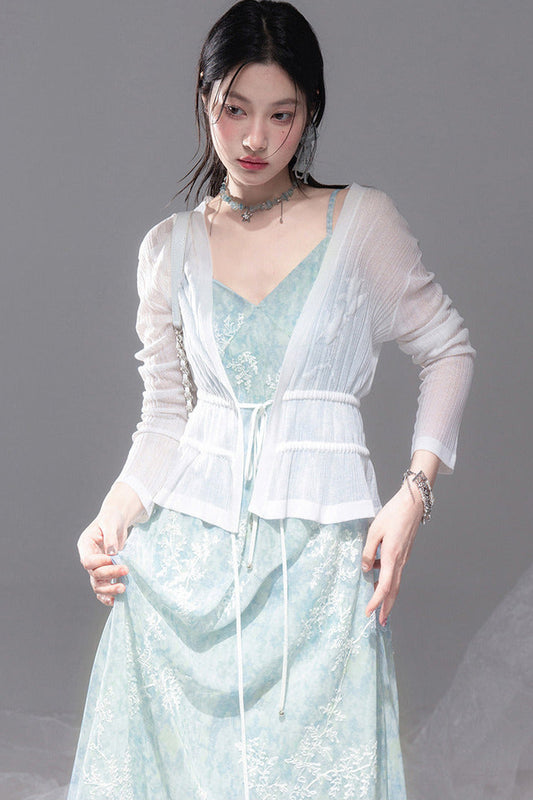 Schmal taillierte Jacquard-Strickjacke